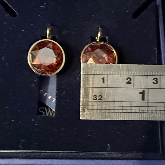 Swarovski Gold Earrings with Vibrant by Crystals - Picture 7 of 8